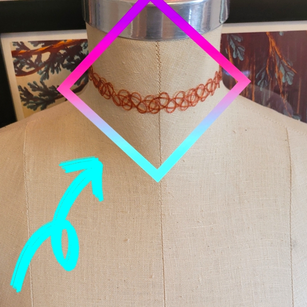 Brown Tattoo Choker Necklace